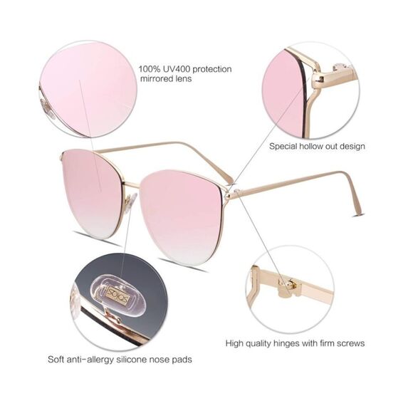 Round frame flat lens Sunglasses - Picture 3 of 3